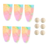 Maxbell 6 Pieces Multicolor Gnome Beards Unfinished Wooden Balls DIY Crafts Supplies