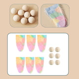 Maxbell 6 Pieces Multicolor Gnome Beards Unfinished Wooden Balls DIY Crafts Supplies