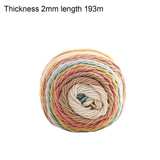 Maxbell 5 Strands Rainbow Yarn Braided Rope Cord Knitting Handmade for Sweater B