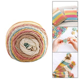 Maxbell 5 Strands Rainbow Yarn Braided Rope Cord Knitting Handmade for Sweater B