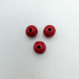 Maxbell 100x Wooden Bead Unfinished Handmade Wood Beads for Jewelry Making Garlands red