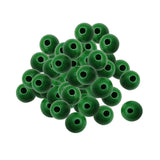 Maxbell 100x Wooden Bead Unfinished Handmade Wood Beads for Jewelry Making Garlands green