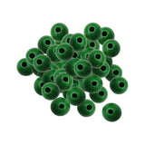 Maxbell 100x Wooden Bead Unfinished Handmade Wood Beads for Jewelry Making Garlands green