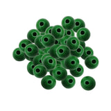 Maxbell 100x Wooden Bead Unfinished Handmade Wood Beads for Jewelry Making Garlands green