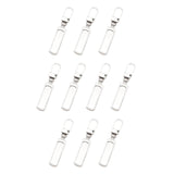 Maxbell 10x Metal Zipper Heads Fasteners Zip Pulls for Jackets Clothes Luggage Argent