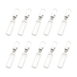 Maxbell 10x Metal Zipper Heads Fasteners Zip Pulls for Jackets Clothes Luggage Argent