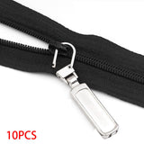 Maxbell 10x Metal Zipper Heads Fasteners Zip Pulls for Jackets Clothes Luggage Argent