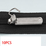 Maxbell 10x Metal Zipper Heads Fasteners Zip Pulls for Jackets Clothes Luggage Argent