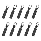 Maxbell 10x Metal Zipper Heads Fasteners Zip Pulls for Jackets Clothes Luggage Black