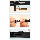 Maxbell 10x Metal Zipper Heads Fasteners Zip Pulls for Jackets Clothes Luggage Black