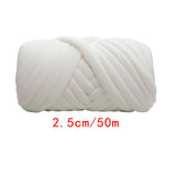 Maxbell 1kg Velvet Chunky Yarn Arm Knitting Rug Making Hand Knit Pet Bed Crocheting White