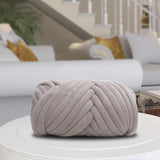 Maxbell 1kg Velvet Chunky Yarn Arm Knitting Rug Making Hand Knit Pet Bed Crocheting Light Gray