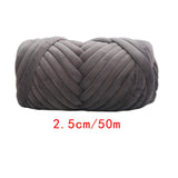 Maxbell 1kg Velvet Chunky Yarn Arm Knitting Rug Making Hand Knit Pet Bed Crocheting Deep Gray