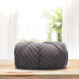 Maxbell 1kg Velvet Chunky Yarn Arm Knitting Rug Making Hand Knit Pet Bed Crocheting Deep Gray