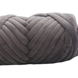 Maxbell 1kg Velvet Chunky Yarn Arm Knitting Rug Making Hand Knit Pet Bed Crocheting Deep Gray