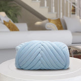 Maxbell 1kg Velvet Chunky Yarn Arm Knitting Rug Making Hand Knit Pet Bed Crocheting Light Blue