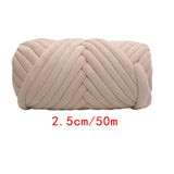 Maxbell 1kg Velvet Chunky Yarn Arm Knitting Rug Making Hand Knit Pet Bed Crocheting Beige