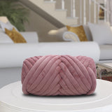 Maxbell 1kg Velvet Chunky Yarn Arm Knitting Rug Making Hand Knit Pet Bed Crocheting Bean paste