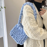 Maxbell Chunky Yarn Household Durable for Blanket DIY Tote Making Cushion Crocheting blue