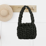 Maxbell Chunky Yarn Household Durable for Blanket DIY Tote Making Cushion Crocheting black