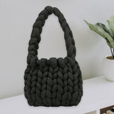 Maxbell Chunky Yarn Household Durable for Blanket DIY Tote Making Cushion Crocheting black