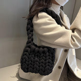 Maxbell Chunky Yarn Household Durable for Blanket DIY Tote Making Cushion Crocheting black