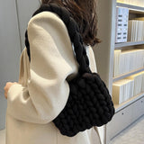 Maxbell Chunky Yarn Household Durable for Blanket DIY Tote Making Cushion Crocheting black