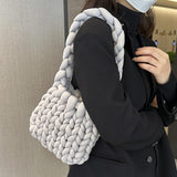 Maxbell Chunky Yarn Household Durable for Blanket DIY Tote Making Cushion Crocheting white