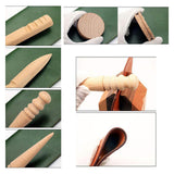 Maxbell Leather Edge Burnisher Wood Polisher Stick for Leather Projects Accessories 12cm