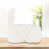 Maxbell Chunky Yarn Durable Comfortable for Crocheting Hand Knitting Weaving White
