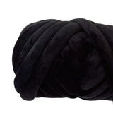Maxbell Chunky Wool Yarn Tube Yarn Super Soft 55 Yards for Arm Knit DIY Bed Fence Black