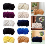Maxbell Chunky Wool Yarn Tube Yarn Super Soft 55 Yards for Arm Knit DIY Bed Fence Black