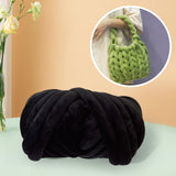 Maxbell Chunky Wool Yarn Tube Yarn Super Soft 55 Yards for Arm Knit DIY Bed Fence Black
