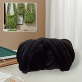 Maxbell Chunky Wool Yarn Tube Yarn Super Soft 55 Yards for Arm Knit DIY Bed Fence Black