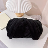 Maxbell Chunky Wool Yarn Tube Yarn Super Soft 55 Yards for Arm Knit DIY Bed Fence Black