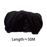 Maxbell Chunky Wool Yarn Tube Yarn Super Soft 55 Yards for Arm Knit DIY Bed Fence Black