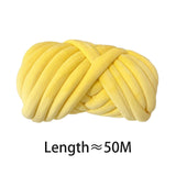 Maxbell Chunky Wool Yarn Tube Yarn Super Soft 55 Yards for Arm Knit DIY Bed Fence Yellow