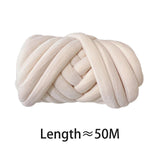 Maxbell Chunky Wool Yarn Tube Yarn Super Soft 55 Yards for Arm Knit DIY Bed Fence Beige
