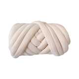 Maxbell Chunky Wool Yarn Tube Yarn Super Soft 55 Yards for Arm Knit DIY Bed Fence Beige