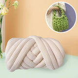 Maxbell Chunky Wool Yarn Tube Yarn Super Soft 55 Yards for Arm Knit DIY Bed Fence Beige