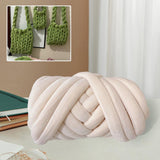 Maxbell Chunky Wool Yarn Tube Yarn Super Soft 55 Yards for Arm Knit DIY Bed Fence Beige