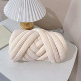 Maxbell Chunky Wool Yarn Tube Yarn Super Soft 55 Yards for Arm Knit DIY Bed Fence Beige