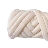 Maxbell Chunky Wool Yarn Tube Yarn Super Soft 55 Yards for Arm Knit DIY Bed Fence Beige