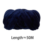 Maxbell Chunky Wool Yarn Tube Yarn Super Soft 55 Yards for Arm Knit DIY Bed Fence Navy Blue