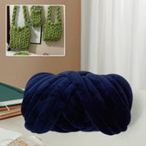 Maxbell Chunky Wool Yarn Tube Yarn Super Soft 55 Yards for Arm Knit DIY Bed Fence Navy Blue