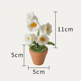 Maxbell Hand Woven Artificial Flowers Ornament Gift for Friends Table Centerpieces White
