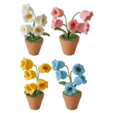 Maxbell Hand Woven Artificial Flowers Ornament Gift for Friends Table Centerpieces White