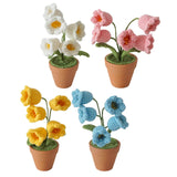 Maxbell Hand Woven Artificial Flowers Ornament Gift for Friends Table Centerpieces White