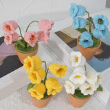 Maxbell Hand Woven Artificial Flowers Ornament Gift for Friends Table Centerpieces White