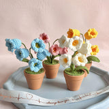 Maxbell Hand Woven Artificial Flowers Ornament Gift for Friends Table Centerpieces White